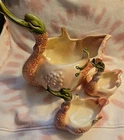 Lot Of 3 Vintage Hull Pottery Pink Swan Trinket Bowls