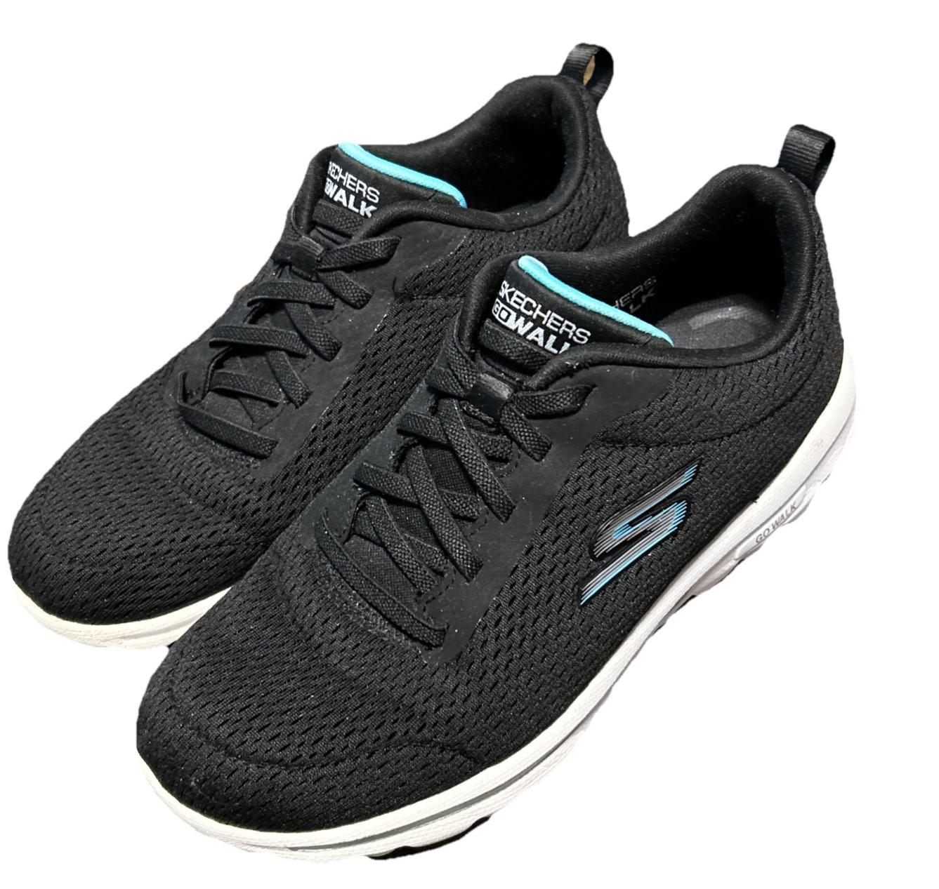 Skechers Women's GoWalk Travel Fun Journey Blk/Wht Slip On - Main Image