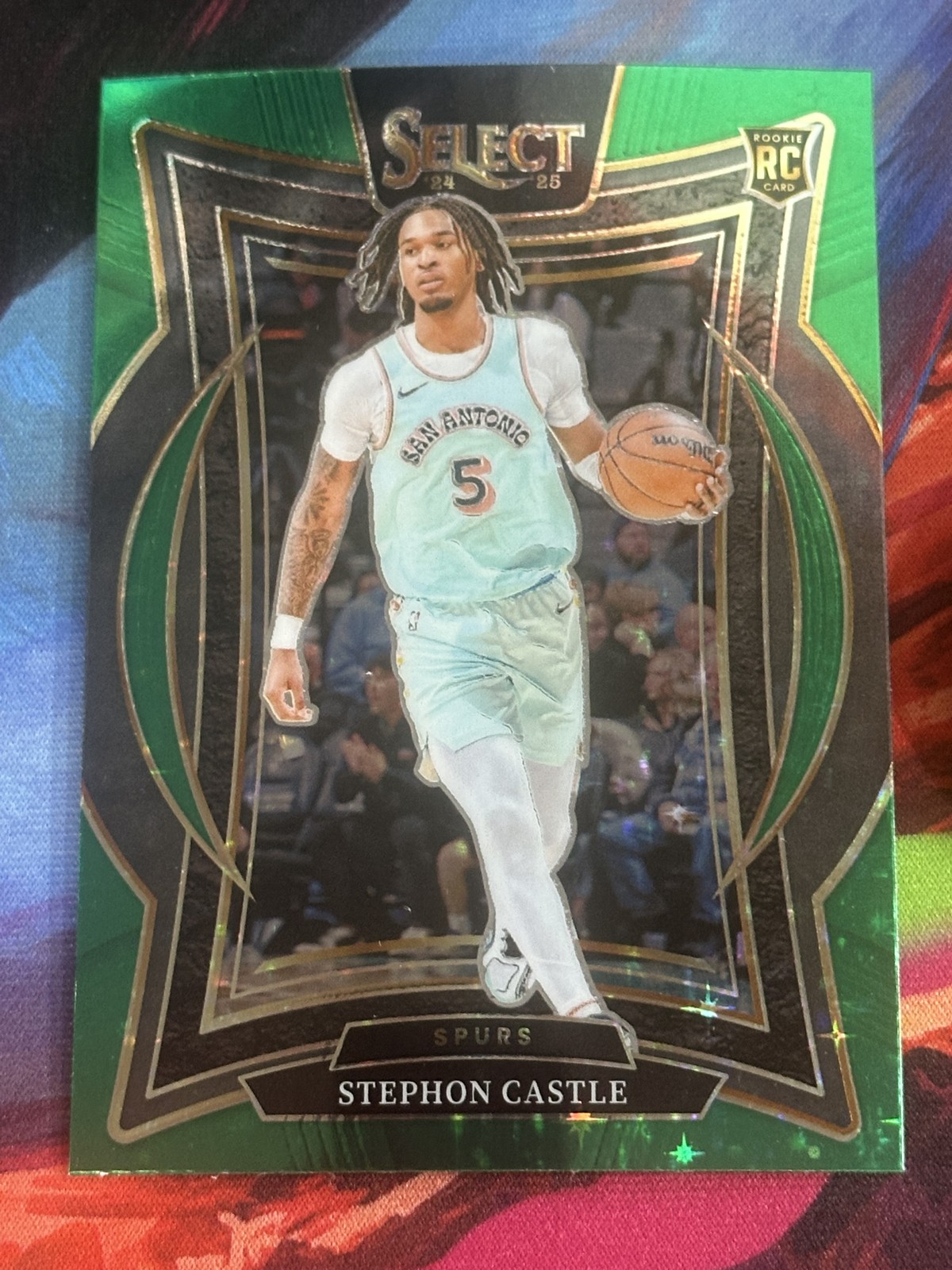 2024-25 Panini Select - Concourse Stephon Castle #72 Green Stars Prizm (RC)