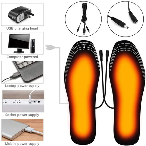 Beheizte USB Einlegesohlen für Winterschuhe Skischuhe Fußwärmer Matte - Bild 3 von 9