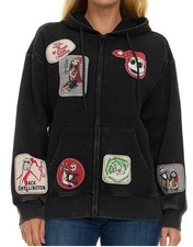 Disney Nightmare Before Christmas Women's Zip Up Hoodie Medium M Black