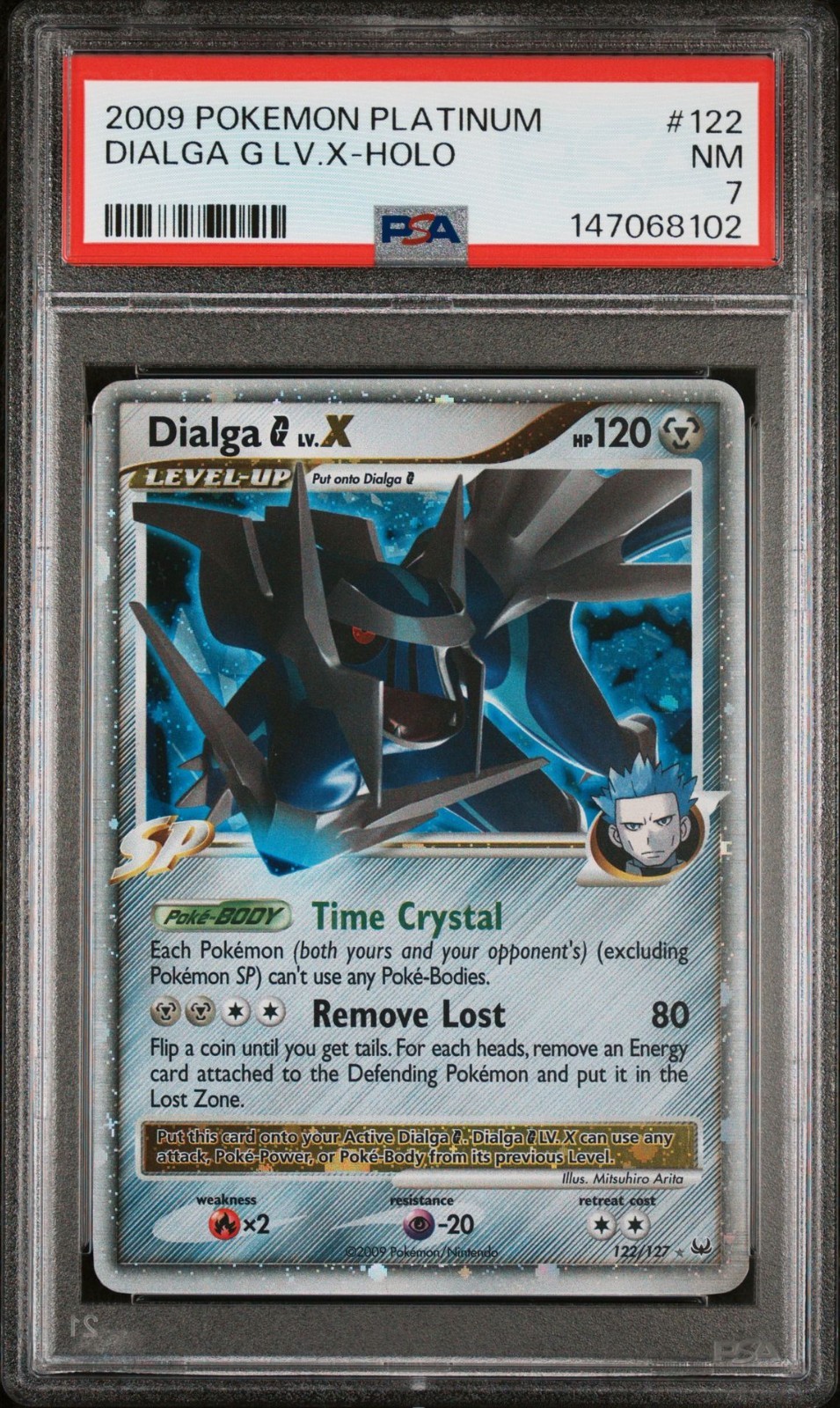 2009 POKEMON PLATINUM #122 DIALGA G LV.X-HOLO PSA 7 NM