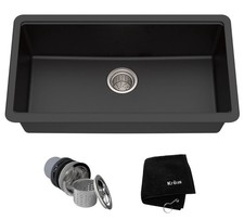 Kraus KGU-413B Quarza 31 Single Basin Undermount Granite - Black