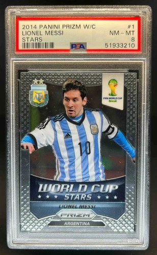 2014 Panini Prizm FIFA World Cup Brazil Lionel Messi Stars #1 PSA 8