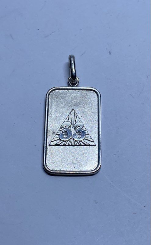 Sterling Silver 925 Masonic 33rd Degree Scottish Rite Pendant 15g 2"