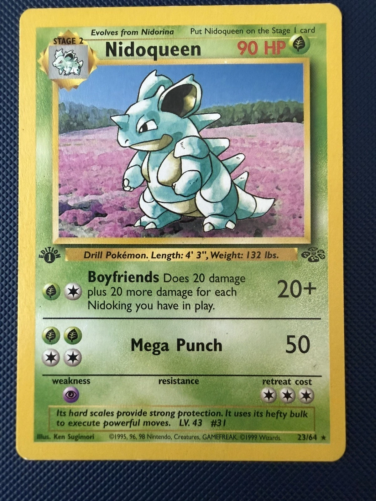 Nidoqueen 23/64 Rare Jungle Pokemon 1st Edition