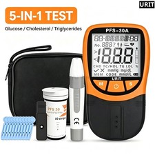 URIT 5 In1 Blood Lipid Meter Analyzer Cholesterol Triglycerid 10pcs Strips Home