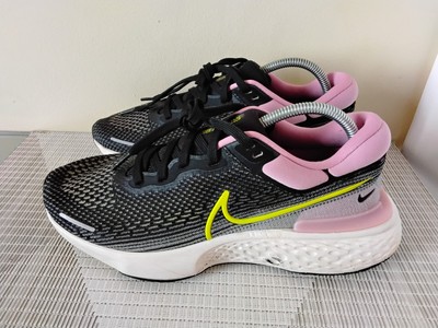  Nike ZoomX Women 10 Invincible Run Flyknit Black Pink Sport Gym Athleisure Fit 