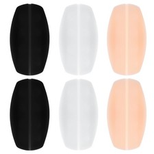 Thinp 6 Pcs Bra Strap Cushion,Silicone Shoulder Large, Black,white,skin Color