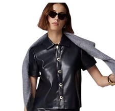J.Crew Collection Gamine Navy shirt w/oversiz...