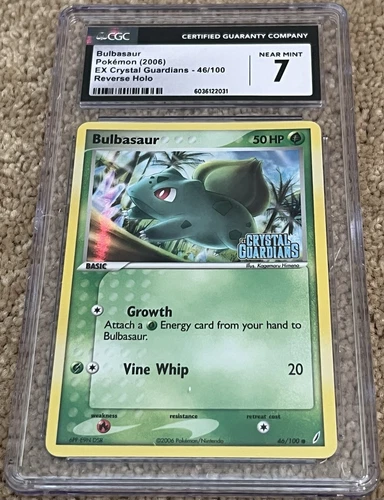 Pokemon CGC 7 Bulbasaur - EX Crystal Guardians - 2006 - 46/100- Reverse Holo