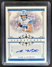 2025 Panini National Treasures Sam LaPorta Signatures Gold Auto #/49 Lions