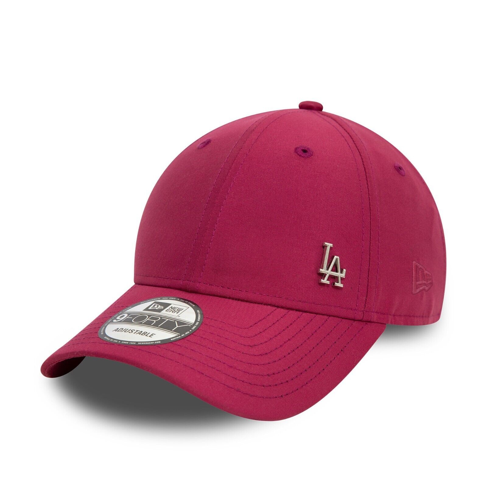 NEW ERA LA DODGERS BASEBALL CAP.9FORTY MLB FLAWLESS DARK RED STRAPBACK HAT S25