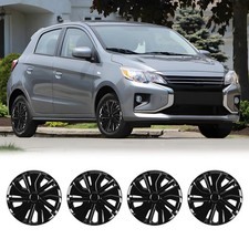 Tapacubos de 14" para rueda de acero Mitsubishi Mirage 2014-2025 laca negra a presión