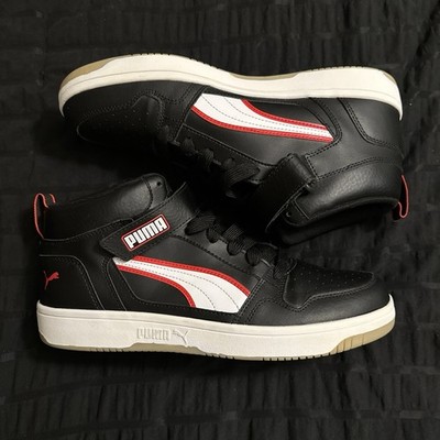 Men Puma Size 12 Rebound Mid Strap 385424-01 Black/Red