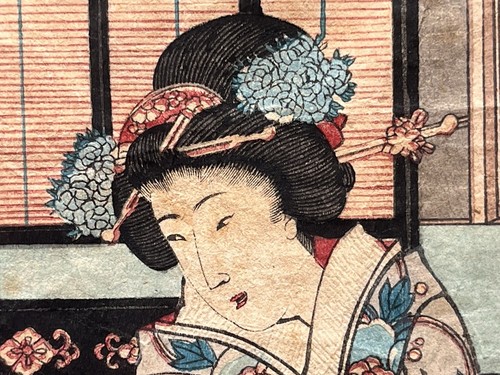 Court Ladies in Edo Castle Ukiyo-e Meiji Woodblock c. 1890 Toyohara Chikanobu - Picture 15 of 24