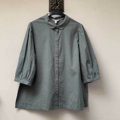 Seasalt Hope Cottage Shirt Bluse Top UK 16 Cliff grün gestreift neu ohne Etikett