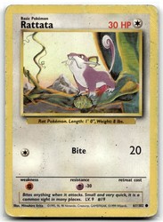 Rattata 61/102 Base Set Unlimited Common Pokemon Card