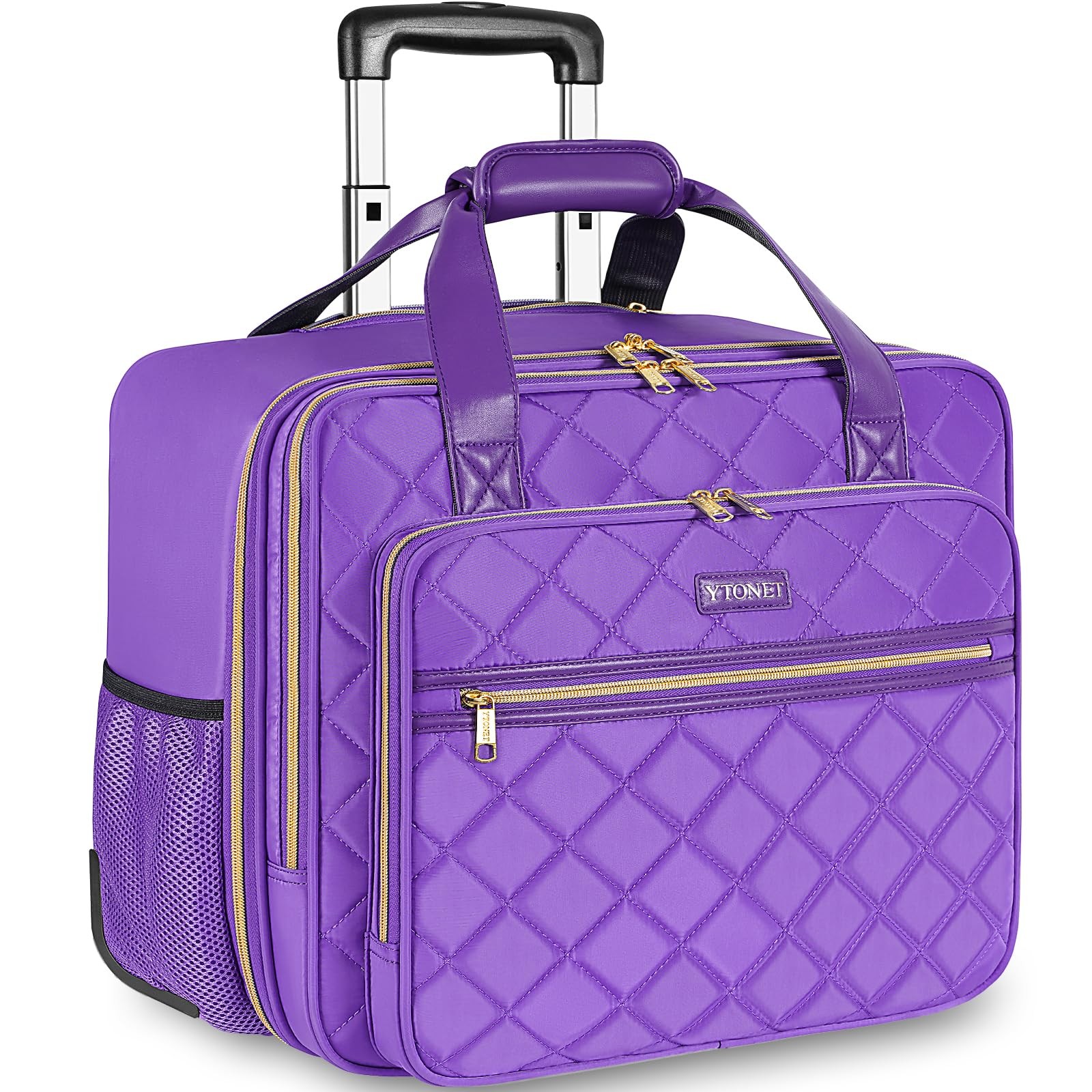 Rolling Briefcase for Women, 17.3 Inch Large Rolling Laptop 