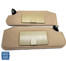 1993-2002 Camaro Firebird Sunvisors With Brackets & Mirrors PAIR TAN - New