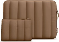 Sleeve for 15-15.6" Laptop, Protective Waterproof Case with Small Bag, Brown