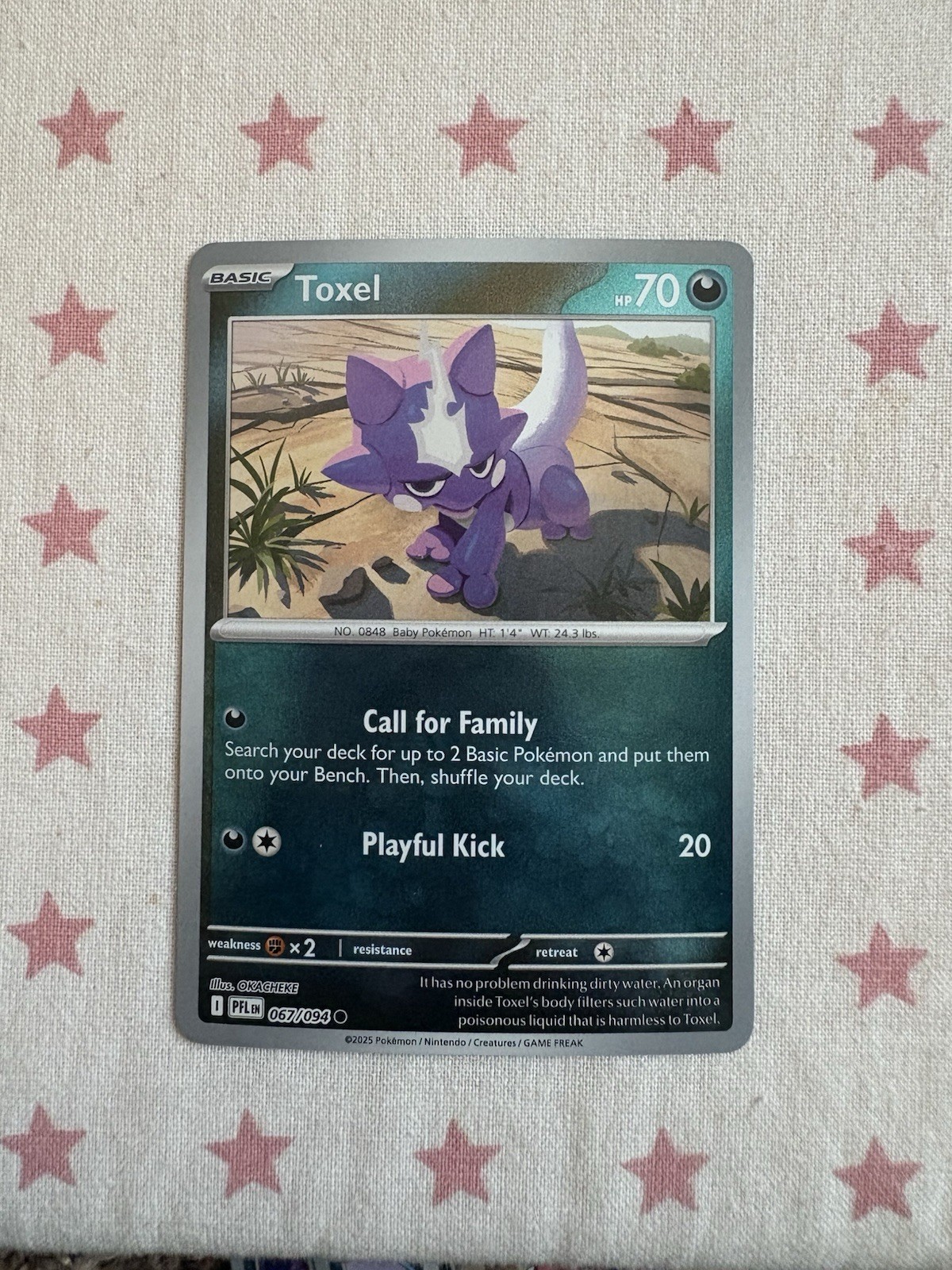 Toxel 067/094 Phantasmal Flames Reverse Holo Pokémon TCG Card