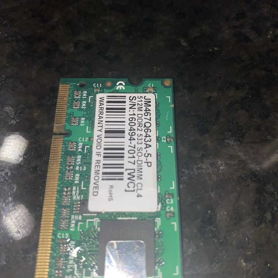 JM467Q643A-5-P GENUINE TRANSCEND LAPTOP MEMORY 512MB DDR2 PC4200 (CA610) - Image 3 of 4