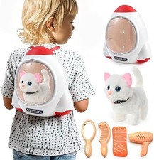 Interactive Walking Plush Cat Toy Meow Tail Wag Battery Operated Kitten