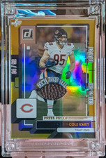 2025 Jersey Fusion Ball Cole Kmet Gold Holo Press Proof # 48/52 Game Used!!