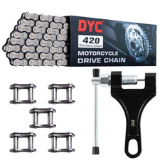 420 Motorcycle Chain 132 Links ATV Dirt Bike Chain with Tool