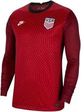 Nike USA USMNT Soccer 2020 Red Dri Fit Goalkeeper Jersey Size Large 🇺🇸