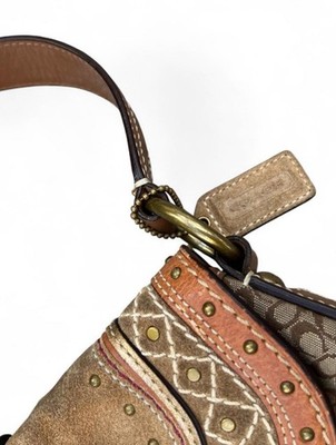 Vintage Coach Soho F11517 Beige Signature C Canvas Patchwork Soho