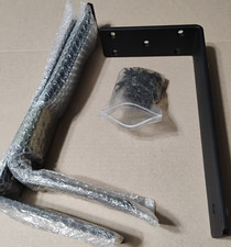 3 Countertop Support L Brackets 11x6x2.5" 10mm Heavy Duty Shelf Frosted Black