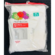 Fruit of the Loom 5-Pack Boys' White Crew Neck T-Shirts, XL 16-18