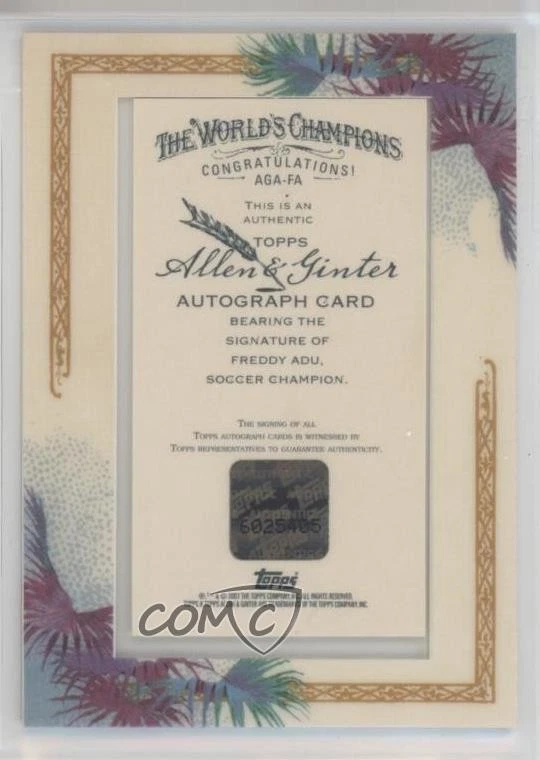 2007 Topps Allen & Ginter's Framed Mini Auto Freddy Adu #AGA-FA Auto - Image 2 of 2