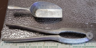 Vintage Aluminum Nutcracker & Mini Scoop Both Marked Germany