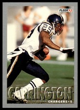 1993 Fleer #168 Darren Carrington - San Diego Chargers - Rookie
