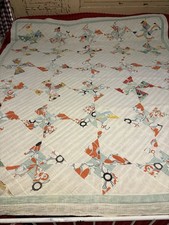 Vintage 1933 Pinwheel Quilt 80 X 71