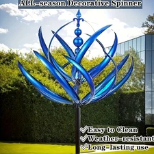 Magical Wind Powered Kinetic Windmill Metal And Sculpture Spinner Garden Unique