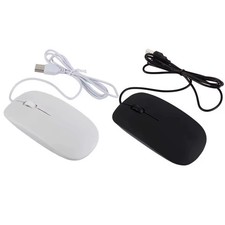 Ultra Thin Wired USB Optical Mouse 1200DPI Computer Laptop PC Black White