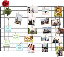 Wire Wall Grid Panel Photo Display DIY Iron Picture Frames Collage For Hanging