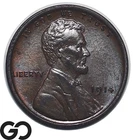 1914 Lincoln Cent Wheat Penny, Better Date, Near Gem BU++