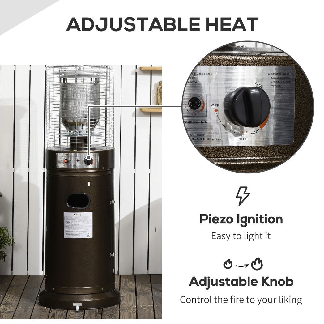 5-11kW Gas Patio Heater Outdoor Freestanding Propane Heater w/ Wheels,  137Hcm | eBay