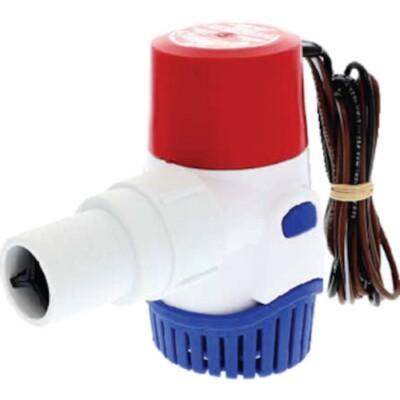 Rule Round Sumersible 1100 GPH Automatic Bilge Pump, 1'' & 1-1/8'' Hose - 12 Volt