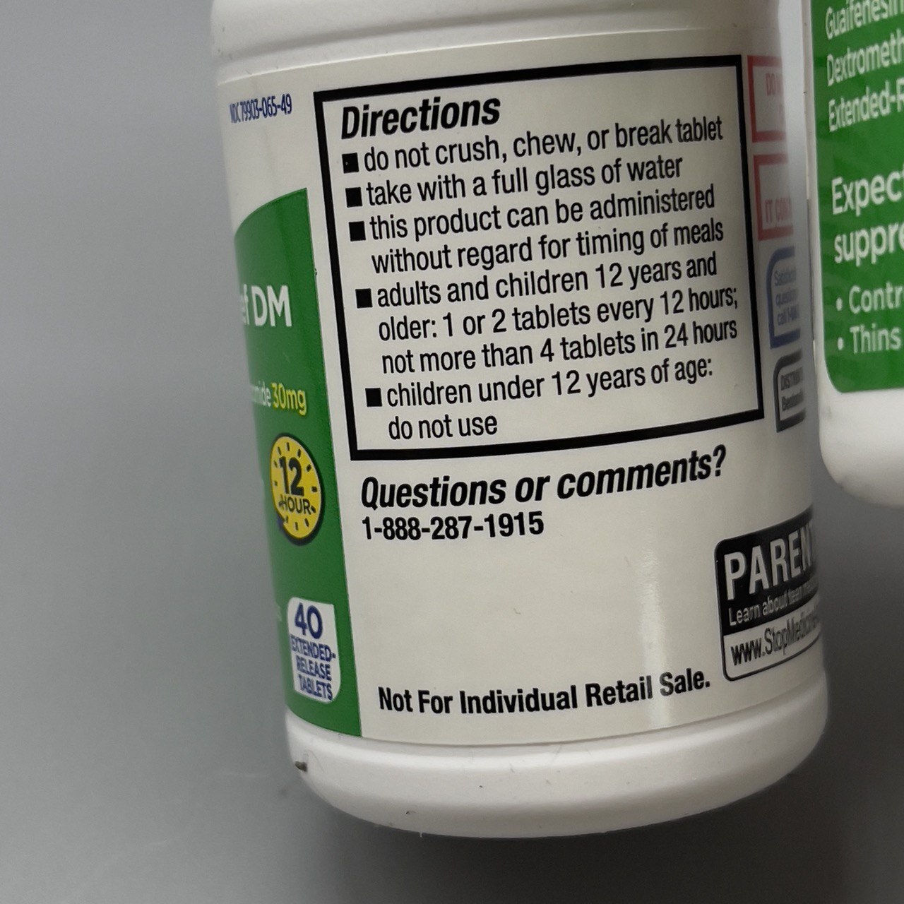 Equate Mucus Relief DM 12HR Cough Chest Congestion 40+40+20 Tablets 3PK