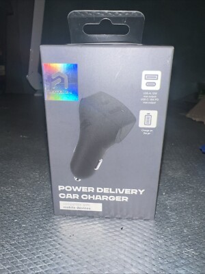 Atrix 30w Dual USB-A USB-C Black Car Charger New In Box Charge Two Devices