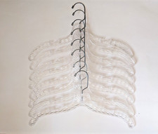 Vintage MCM Clear Plastic Ice Crystal Star Burst Prism Clothes Hangers Set of 8