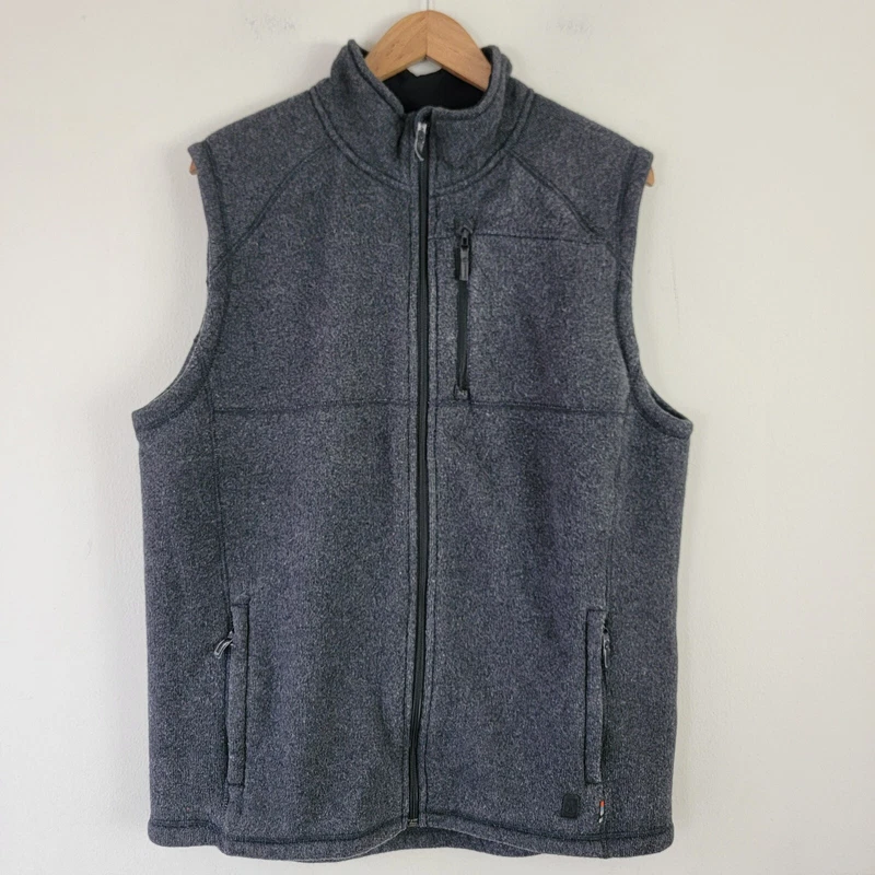 smartwool echo lake fleece full zip hi neck pockets sleeveless jacket