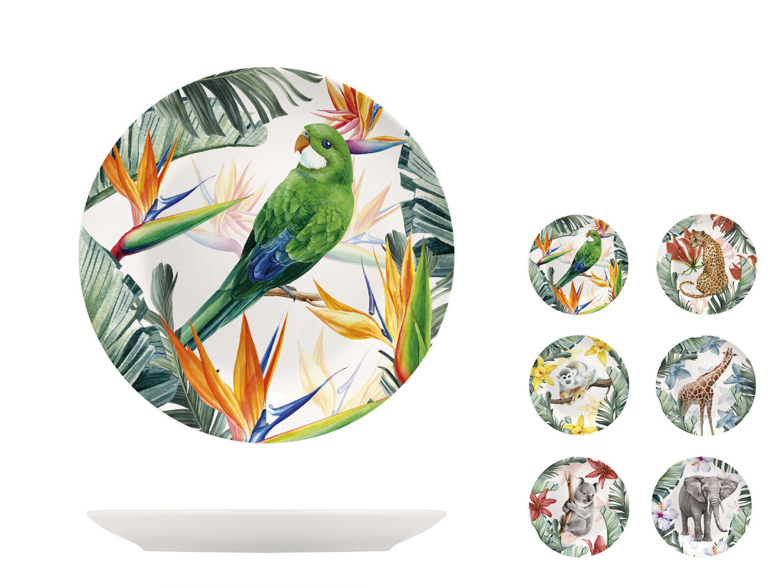 Fruit Plates H&H Exotic 6 Pieces Ø21Cm In Porcelain Made In Italy