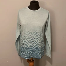 Janji Women's Blue Run For Another Geo Print Long Sleeve Tee